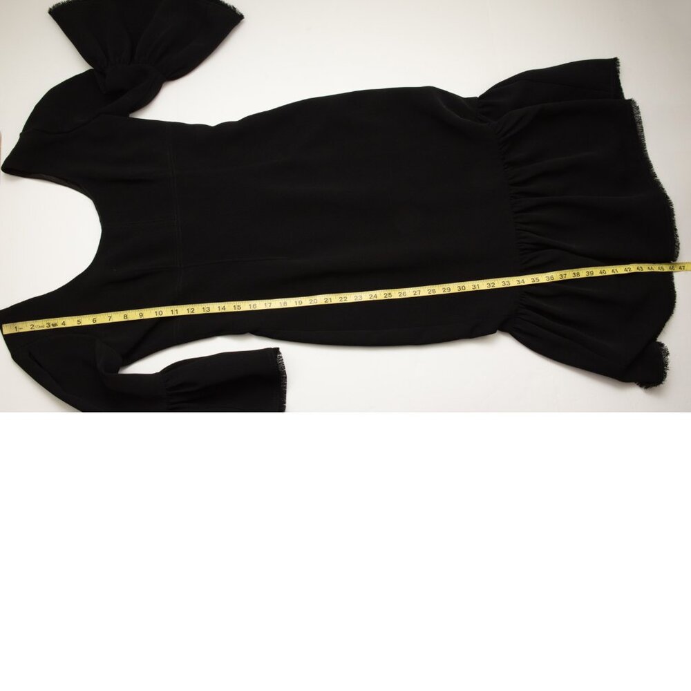 Cinq a Sept Vanessa Dress Midi Flounce Hem Cocktail Evening Black Size 8 - Picture 6 of 7